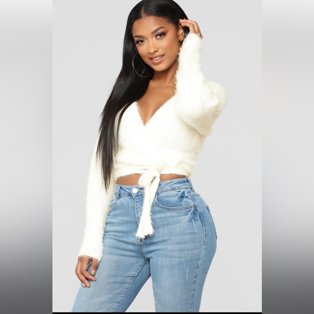 Nothings into somethings cropped sweater